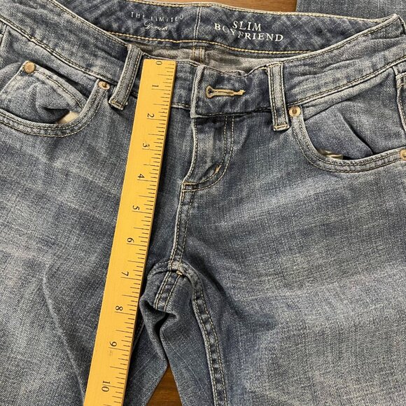 The Limited Slim Boyfriend Womens Jeans Mid Rise Blue Denim Casual Sz 0R - Picture 3 of 11